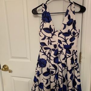 Blue Floral Print Dress